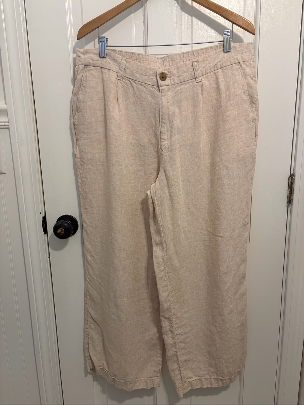 Land’s End  women’s 18P 100% linen high-rise wide leg  pants